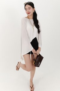 Ophelia One Shoulder Two Piece Top Set in White