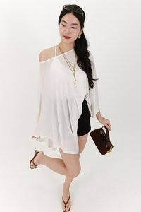 Ophelia One Shoulder Two Piece Top Set in White