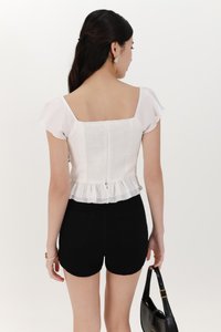 Fiora Flutter Top in White
