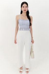 Camica Chiffon Ruched Top in Light Blue