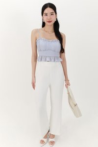 Camica Chiffon Ruched Top in Light Blue