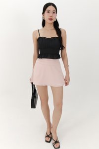 Camica Chiffon Ruched Top in Black
