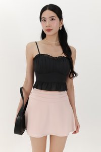 Camica Chiffon Ruched Top in Black