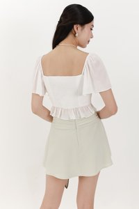 Camelia Chiffon Flutter Top in White