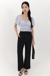Camelia Chiffon Flutter Top in Light Blue