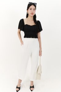 Camelia Chiffon Flutter Top in Black