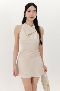 Sophie Satin Co-ord Set in Light Champagne
