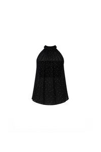 Demi Dotted Halter Top Set in Black