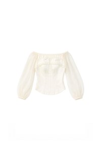 Oli Off-shoulder Corset Top in Pale Yellow