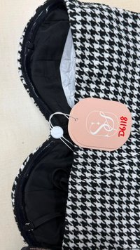 DEFECT | Henley Houndstooth Co-ord Top in Black in XXS