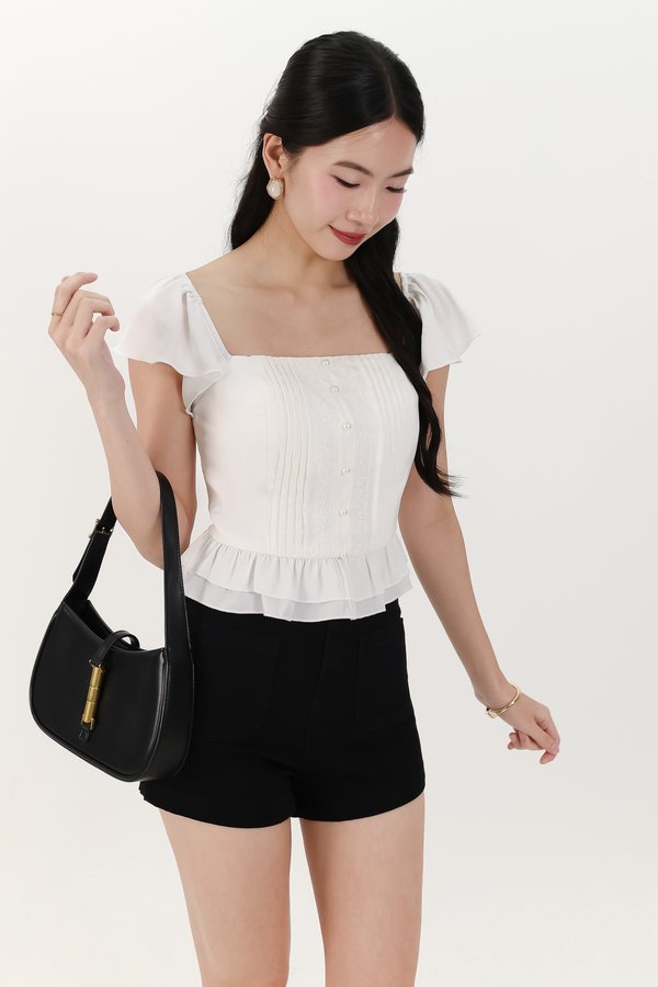 Fiora Flutter Top in White