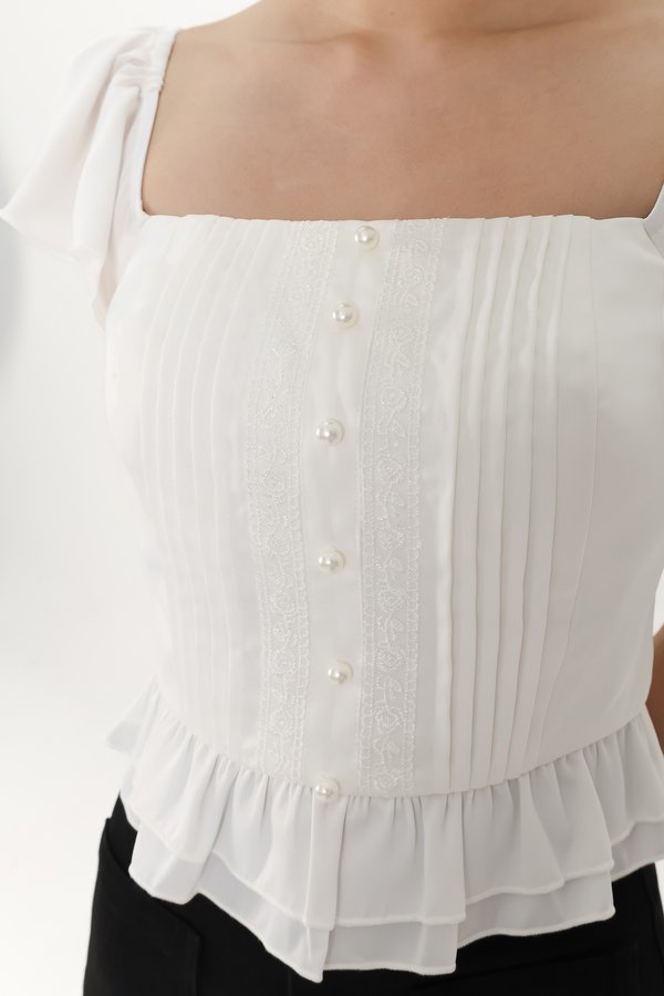 Fiora Flutter Top in White