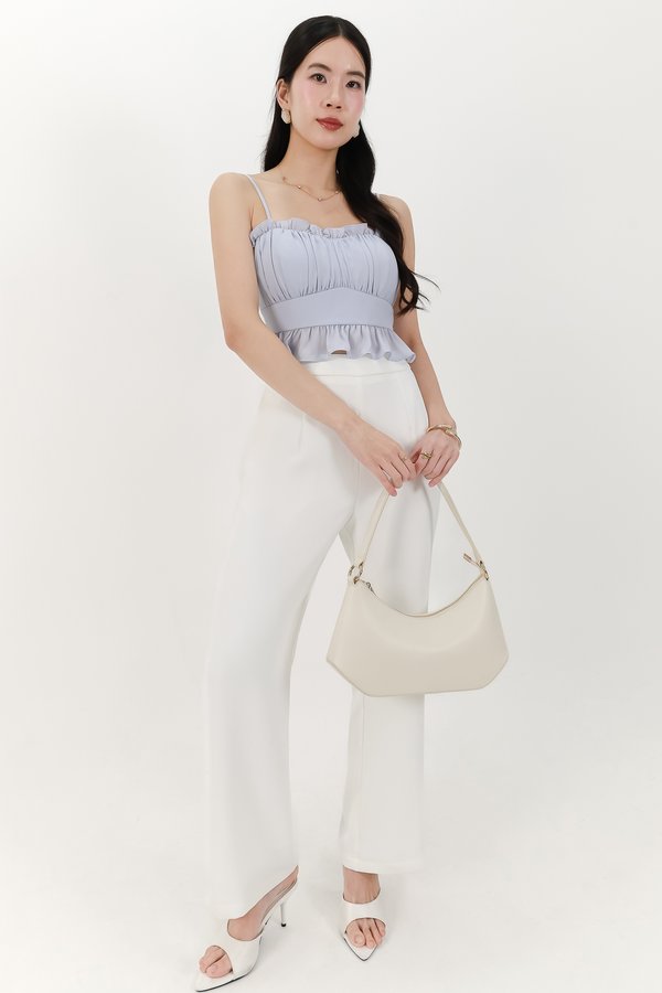 Camica Chiffon Ruched Top in Light Blue