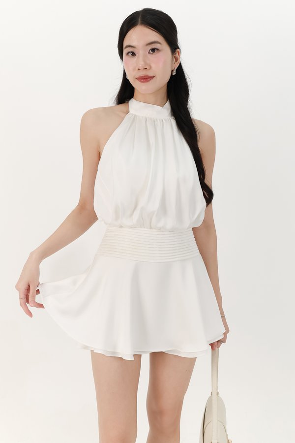 DEFECT | Hera Halter Romper Dress in White in XS