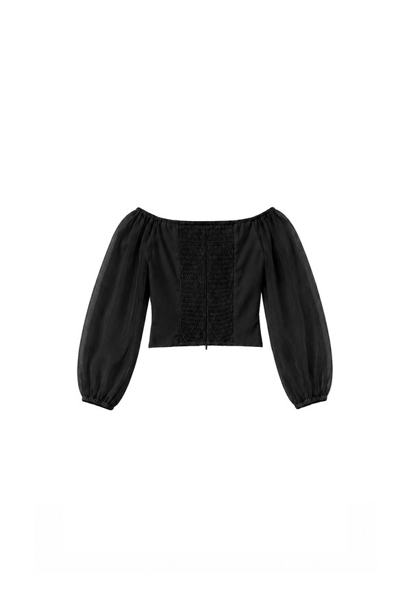 Oli Off-shoulder Corset Top in Black