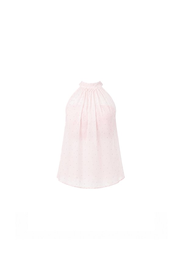 Demi Dotted Halter Top Set in Light Pink