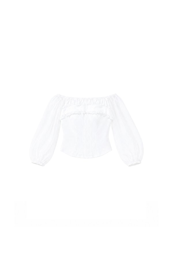 Oli Off-shoulder Corset Top in White