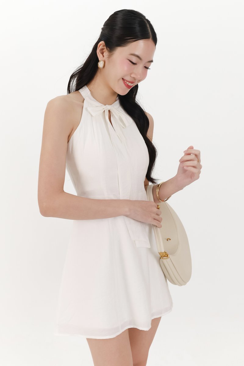 Taeri Tie Romper Dress in White