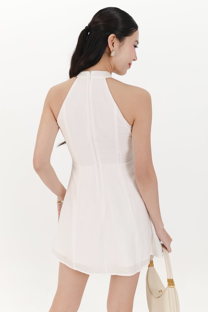 Taeri Tie Romper Dress in White