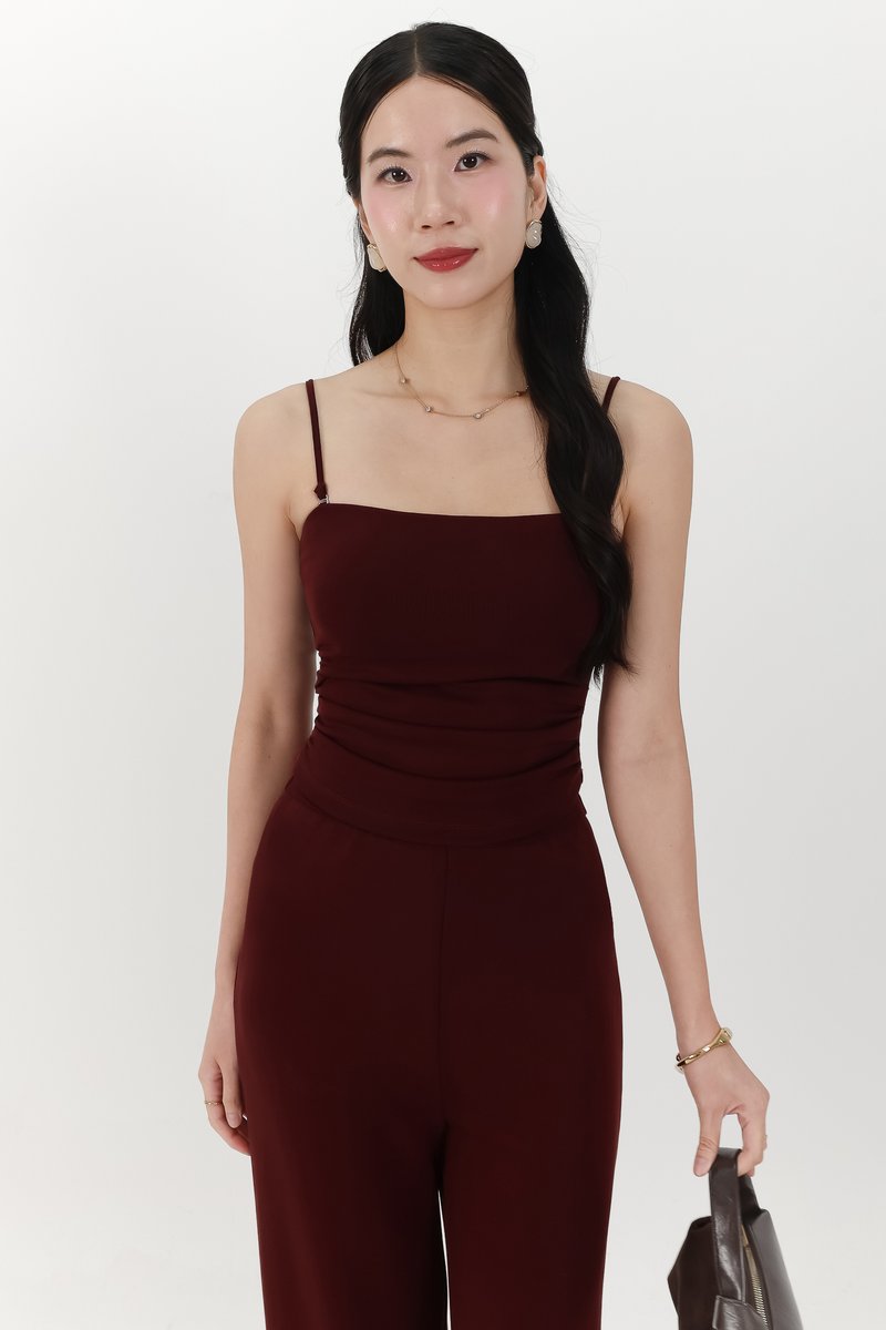 Jennie Jogger Co-ord Top in Berry Brown