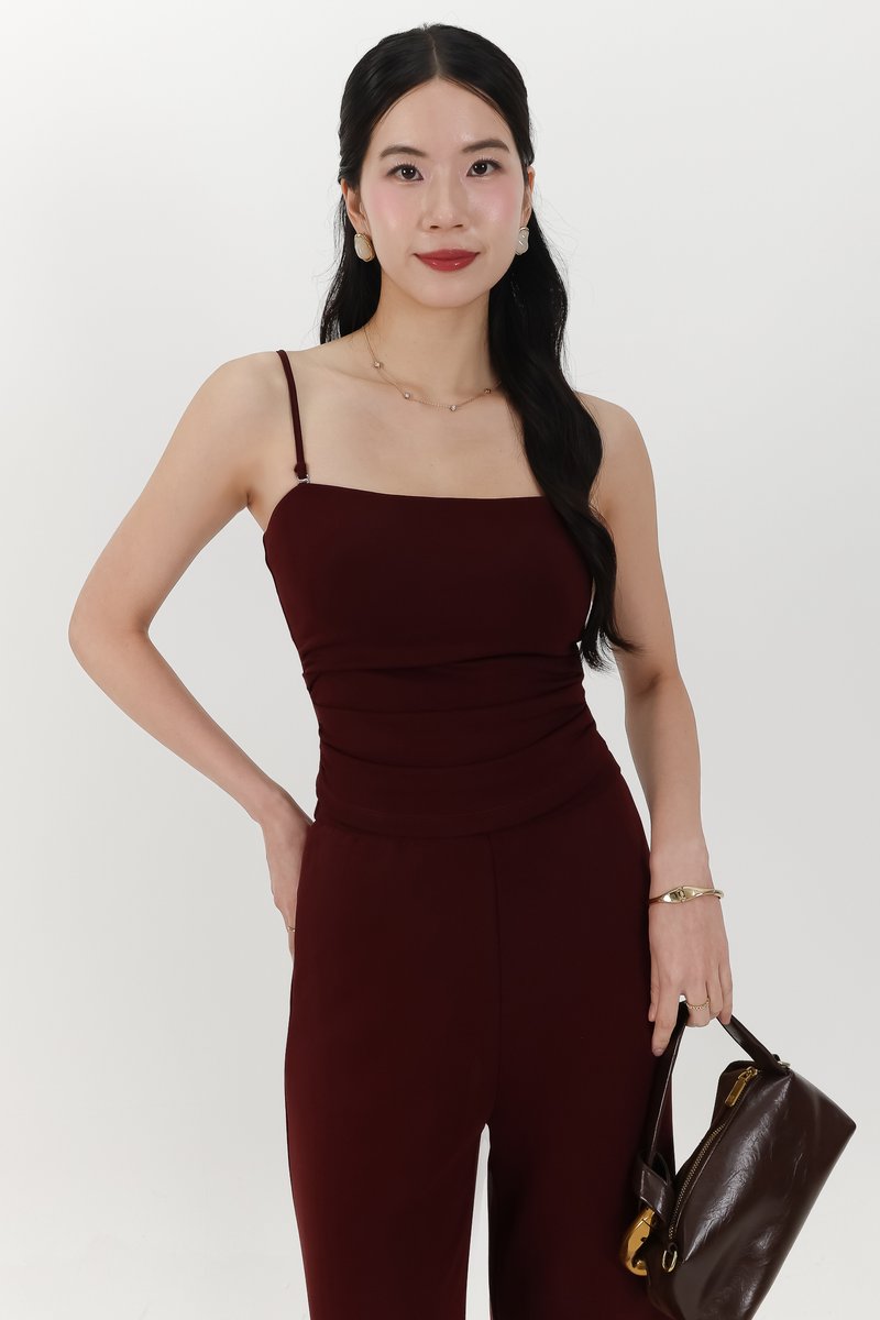 Jennie Jogger Co-ord Top in Berry Brown