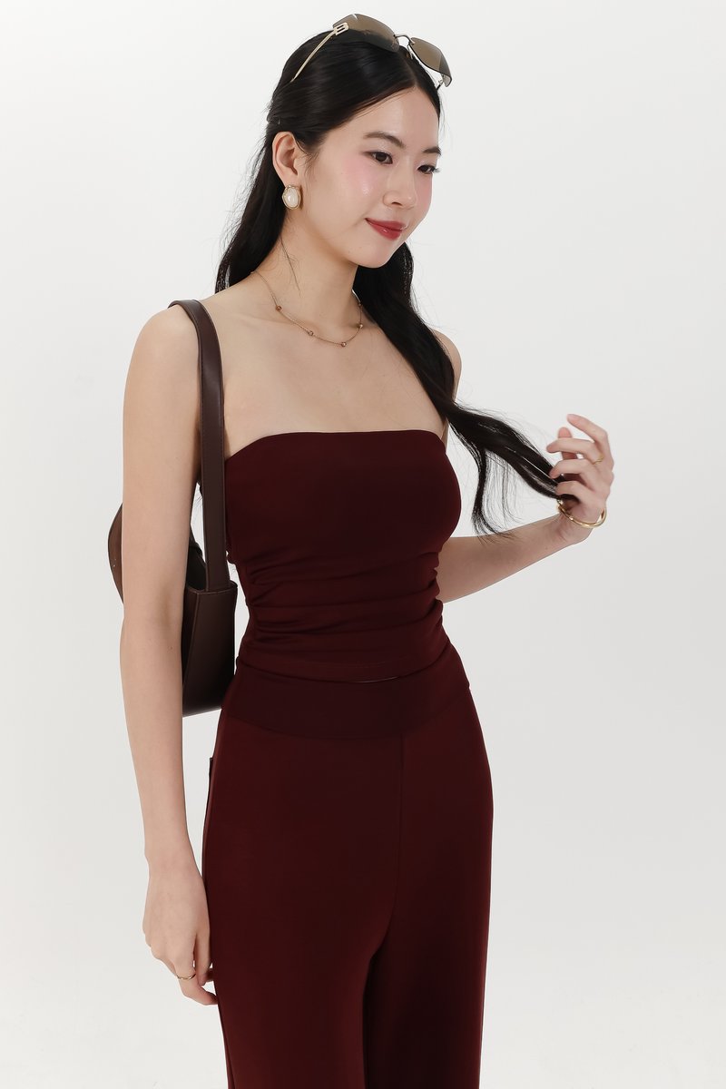 Jennie Jogger Co-ord Top in Berry Brown
