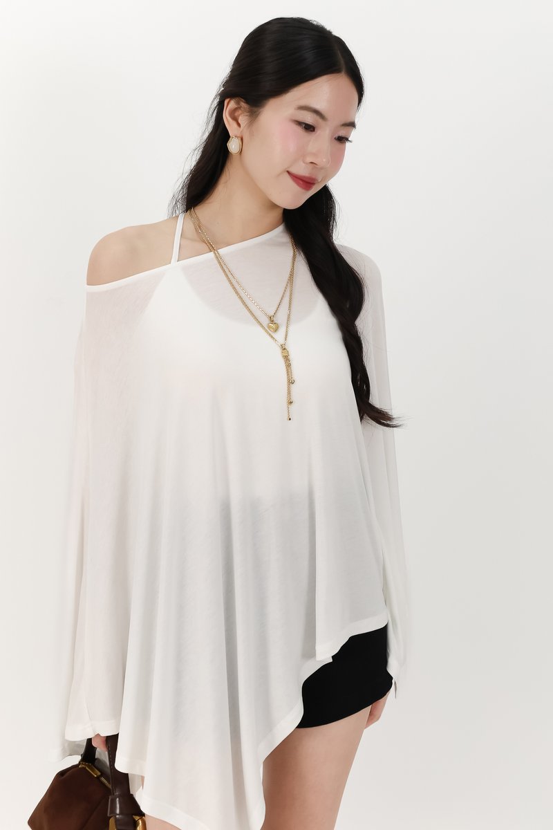 Ophelia One Shoulder Two Piece Top Set in White