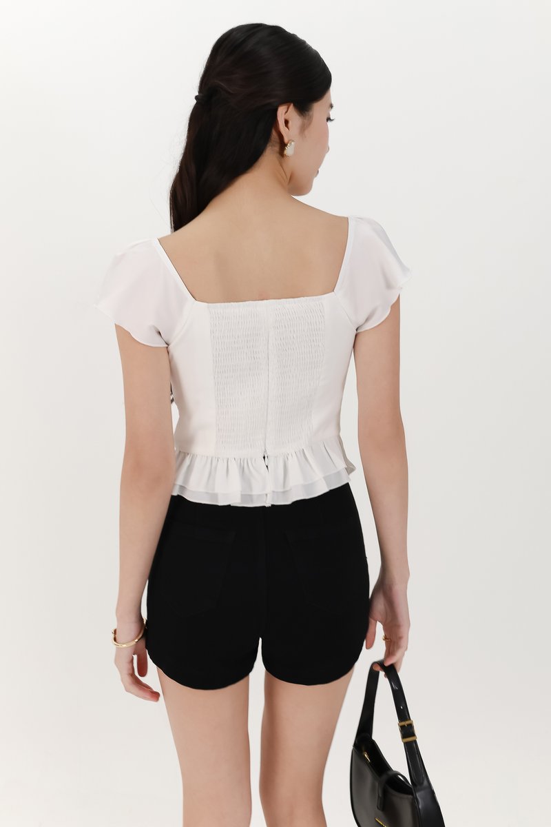 Fiora Flutter Top in White