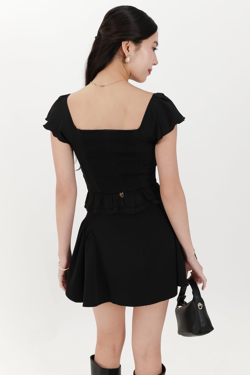Silvie Side Flare Skorts in Black