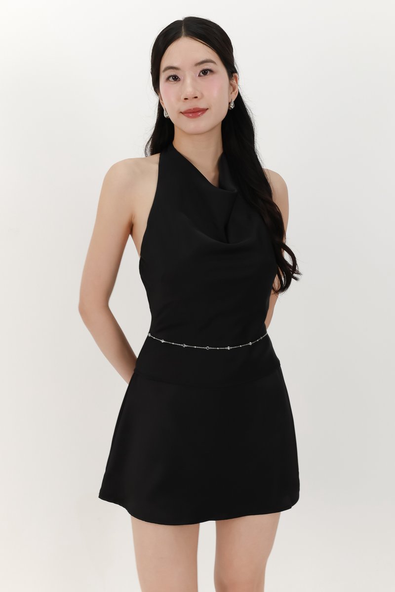 Sophie Satin Co-ord Skorts in Black
