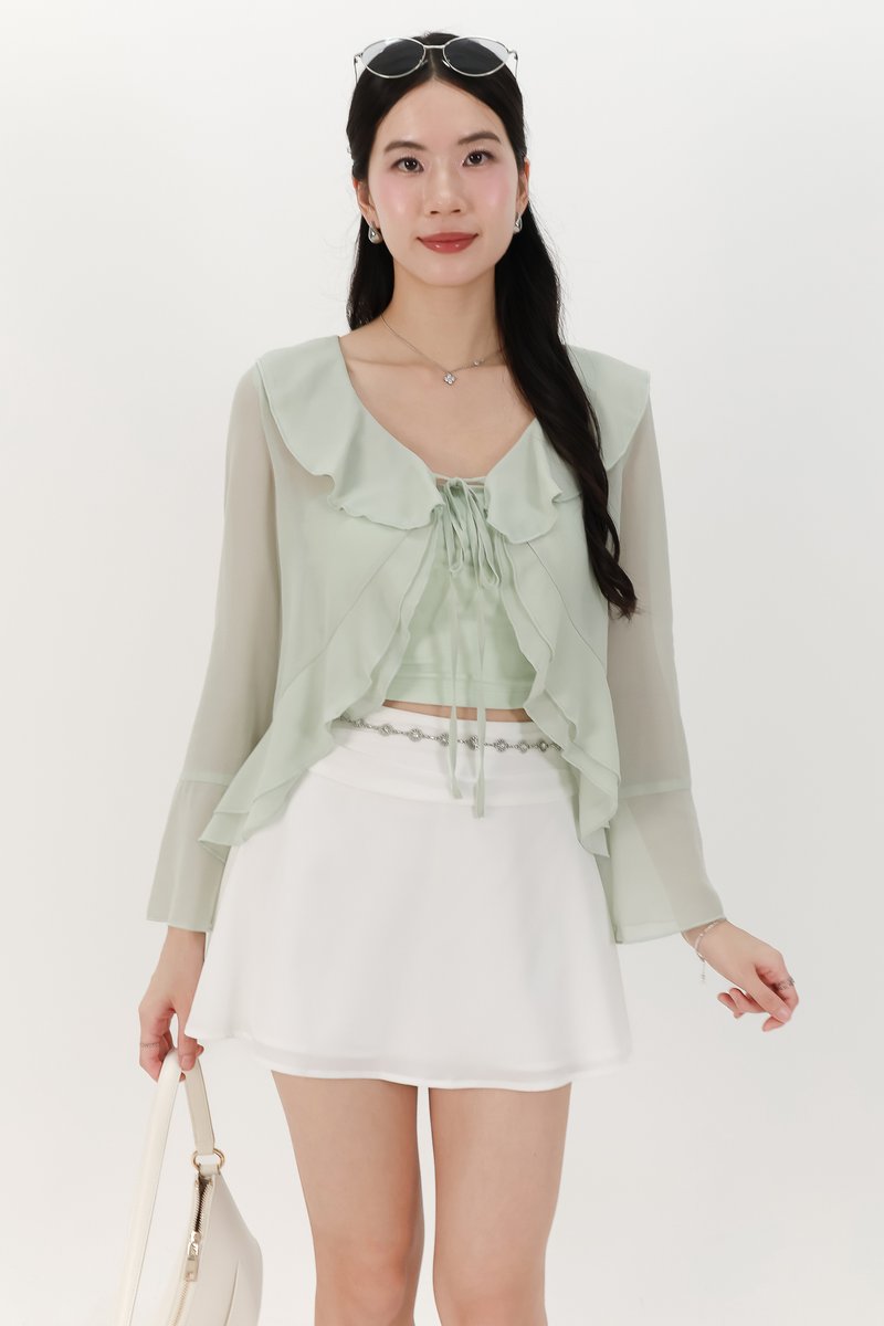 Rellie Ruffles Two-Piece Top in Mint