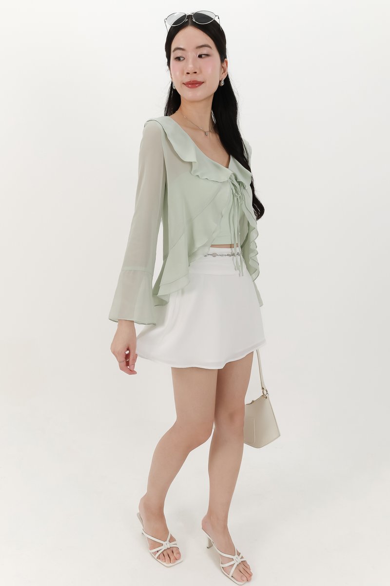 Rellie Ruffles Two-Piece Top in Mint