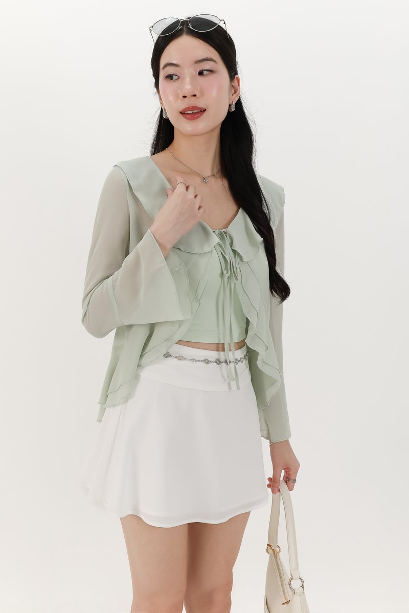 Rellie Ruffles Two-Piece Top in Mint