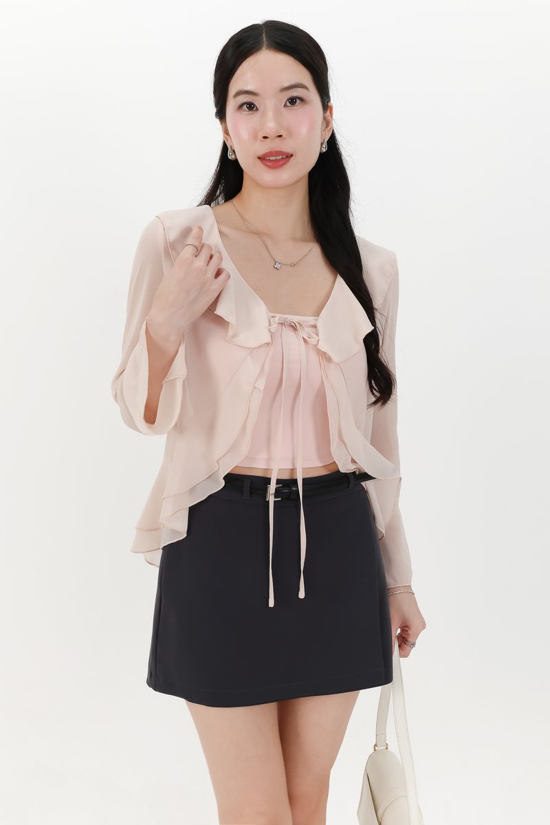 Rellie Ruffles Two-Piece Top in Light Blush