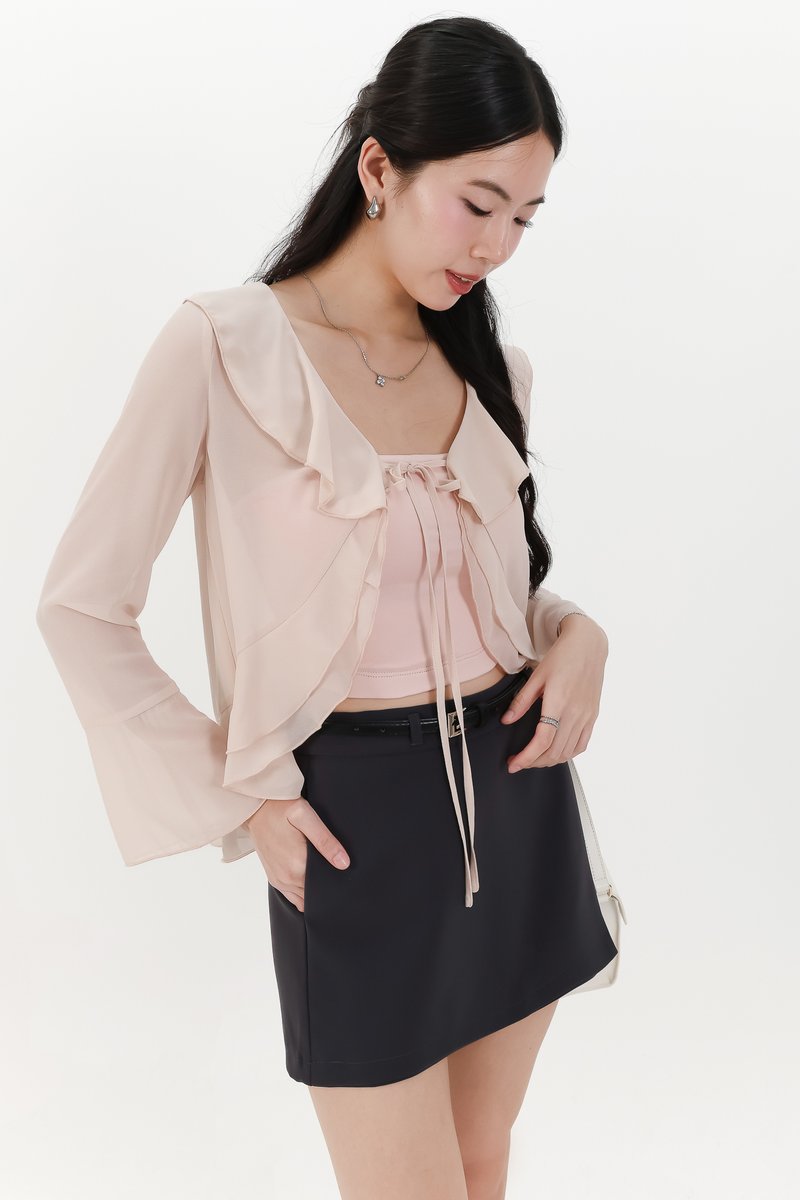 Becca Belted Skorts in Dark Grey