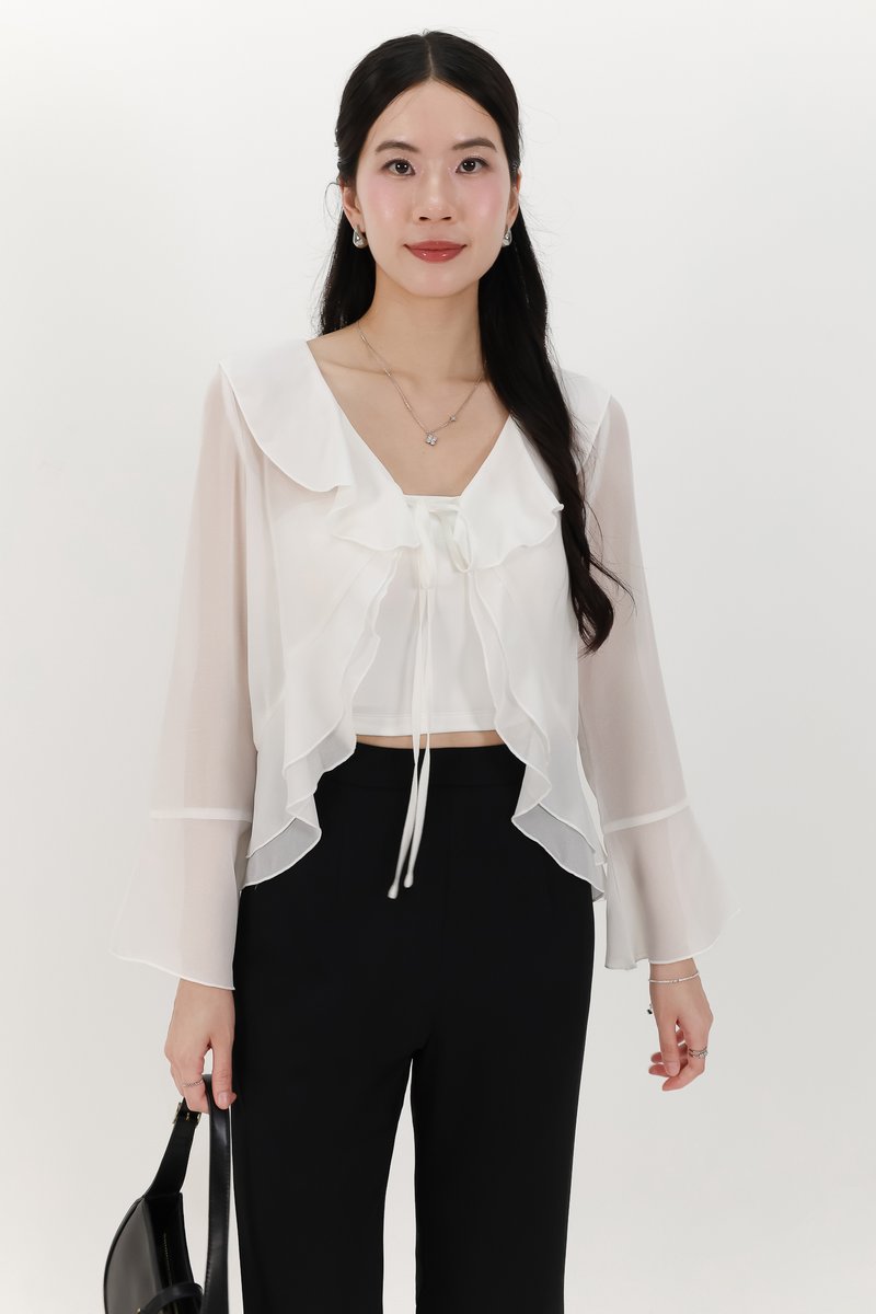 RESTOCKS | Rellie Ruffles Two-Piece Top in White