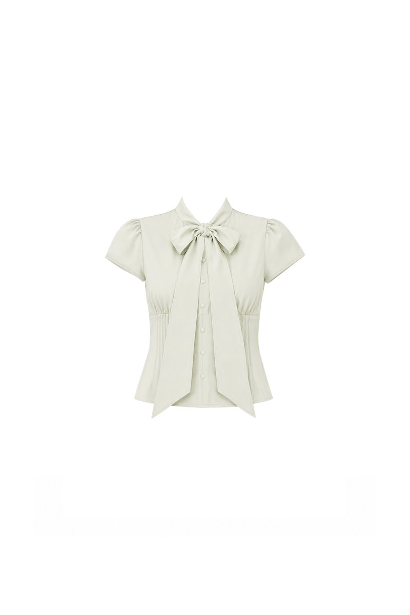 Claudia Co-ord Top in Light Pale Mint