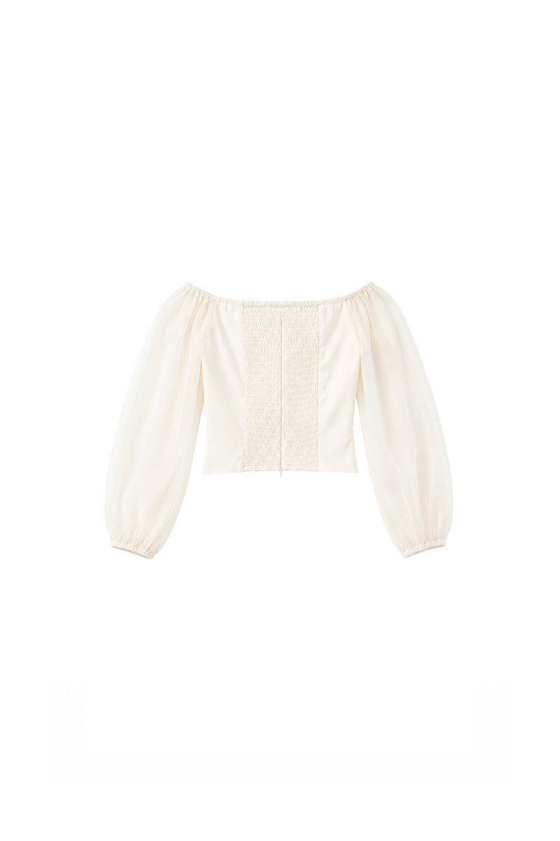 Oli Off-shoulder Corset Top in Pale Yellow