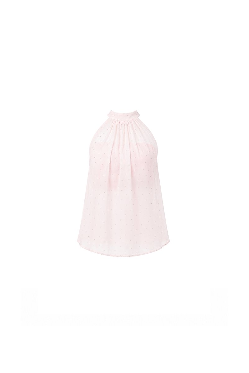 Demi Dotted Halter Top Set in Light Pink