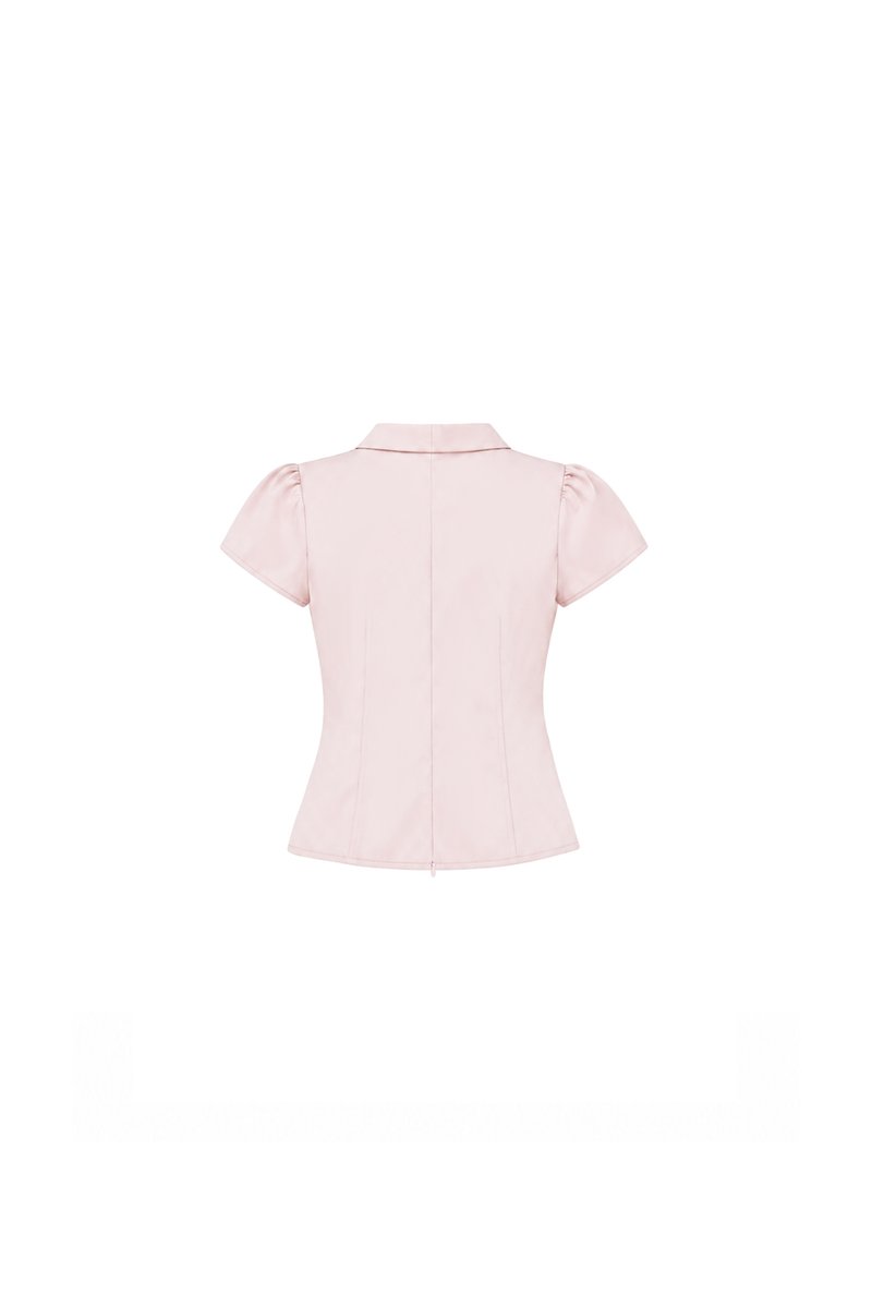 Claudia Co-ord Top in Light Pink