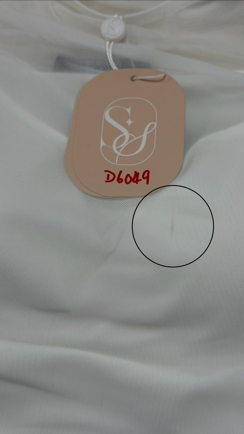 DEFECT | Mia Mesh Overlay Sleeved Top in White in S