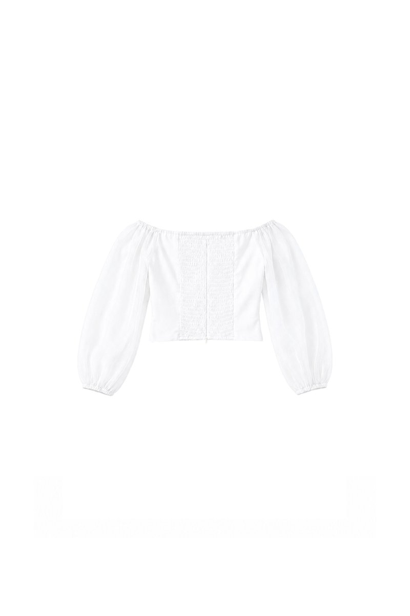 Oli Off-shoulder Corset Top in White