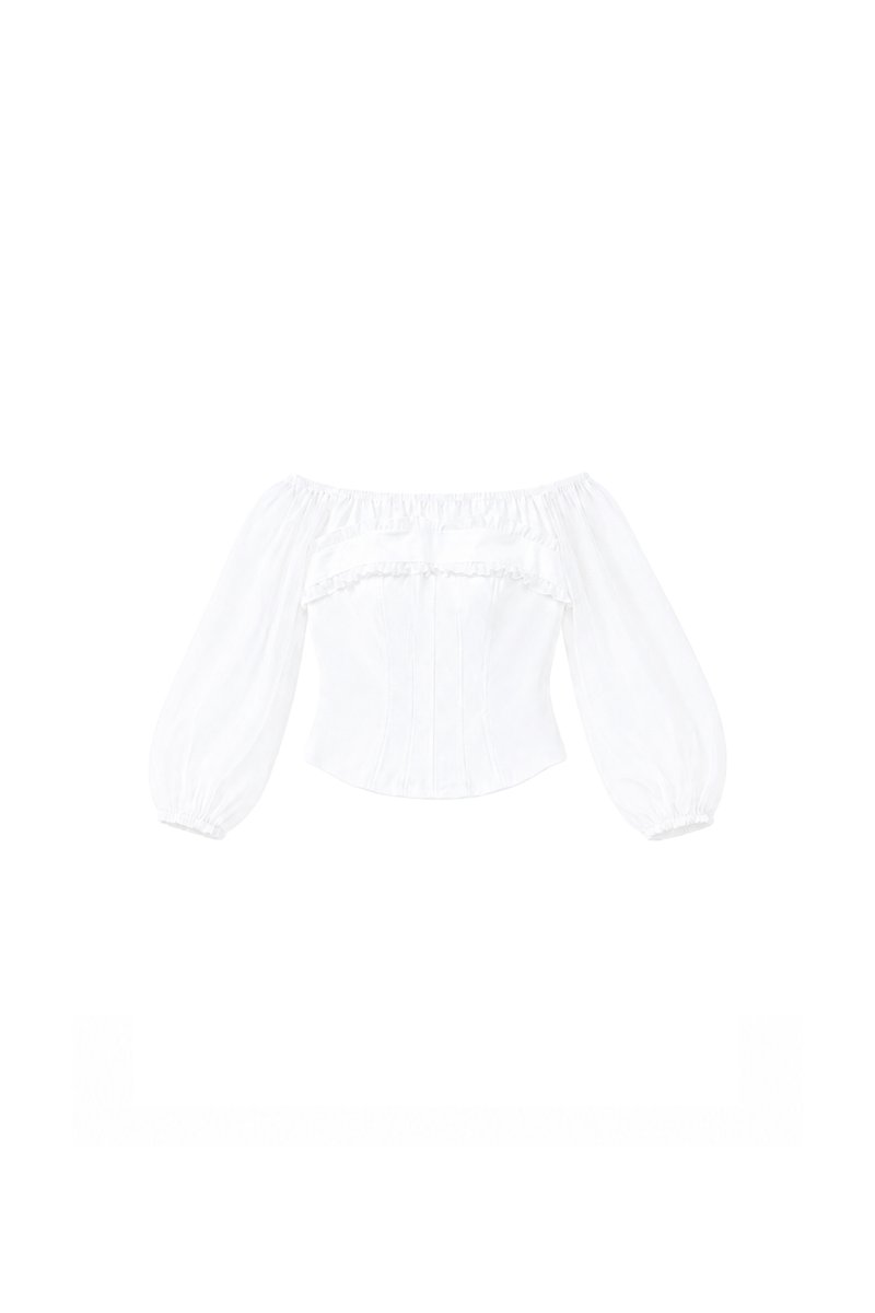 Oli Off-shoulder Corset Top in White