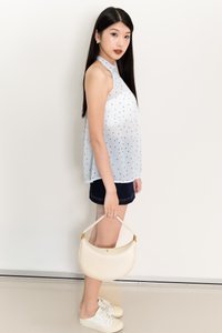 Demi Dotted Halter Top Set in Light Blue