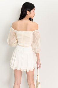 Oli Off-shoulder Corset Top in Pale Yellow