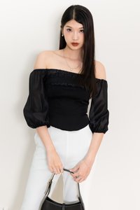 Oli Off-shoulder Corset Top in Black