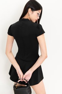 Claudia Co-ord Top in Black