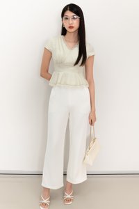 Parker Peplum Sleeved Top in Light Soft Mint