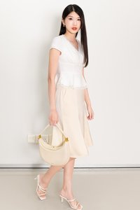 Parker Peplum Sleeved Top in White