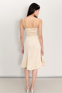 Cedra Co-ord Midi Skirt in Pastel Yellow